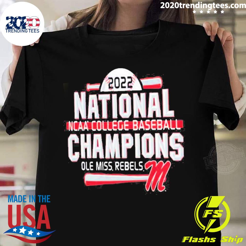 Official ole Miss Rebels 2022 NCAA Men's Baseball - Adult & Kids T-Shirts, Sweatshirts & Hoodies apparel design preview 1