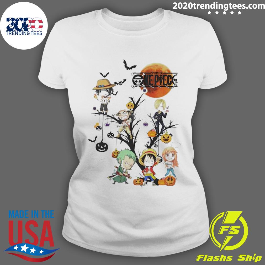 Official one Piece Characters Chibi Halloween Tree - Adult & Kids T-Shirts, Sweatshirts & Hoodies apparel design preview 3