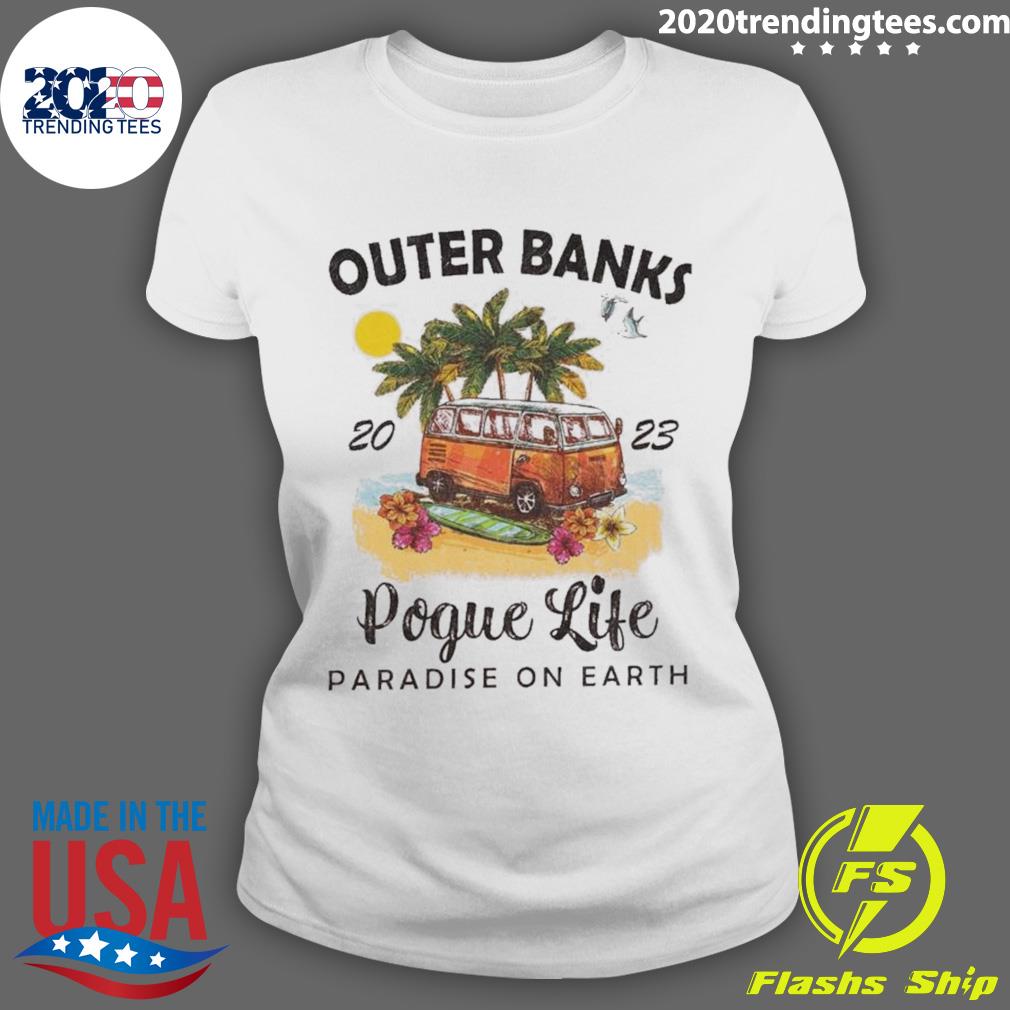 Official outer Banks Pogue Life 2023 Paradise On - Adult & Kids T-Shirts, Sweatshirts & Hoodies apparel design preview 3