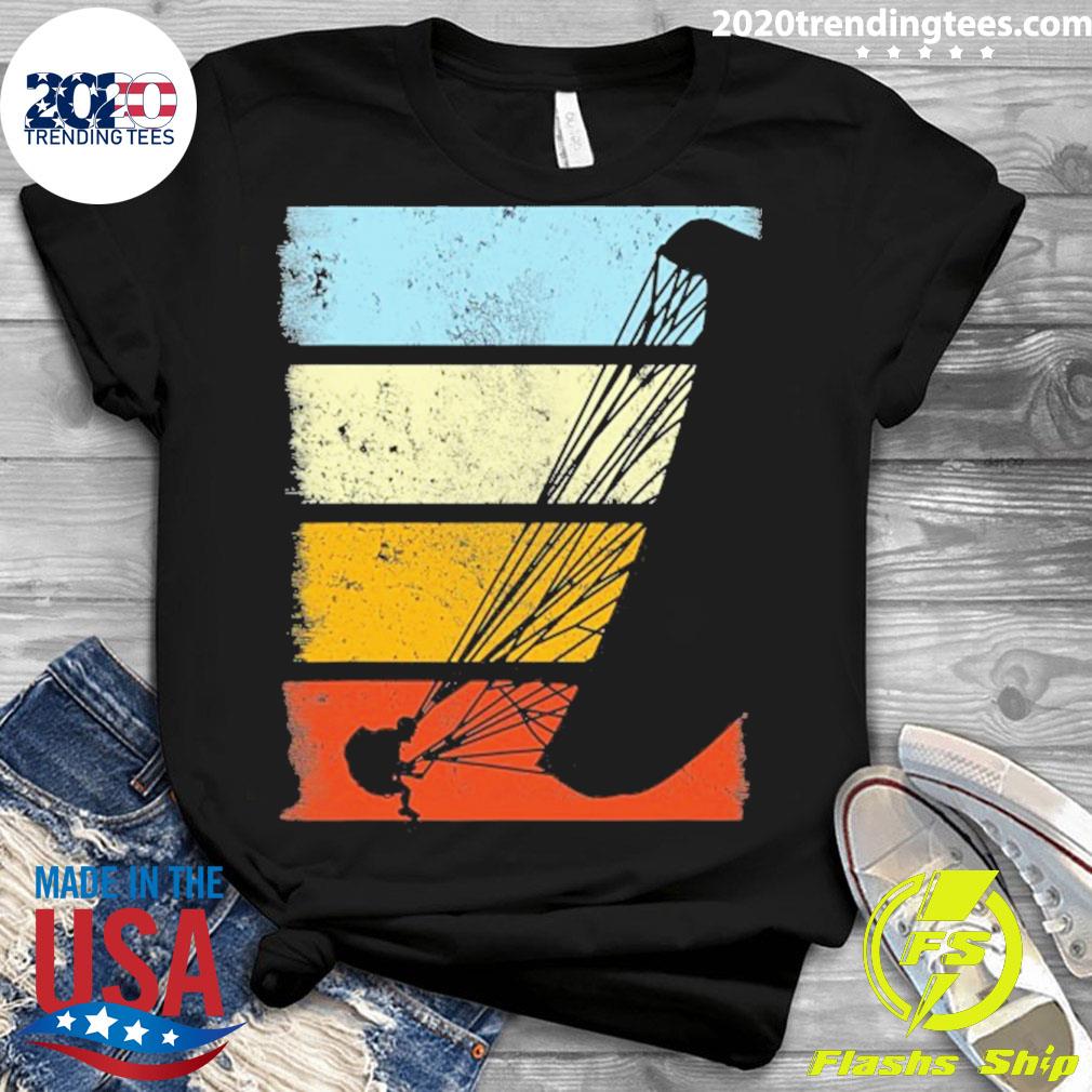 Official paragliding Pilot Vintage Sunset - Adult & Kids T-Shirts, Sweatshirts & Hoodies apparel design preview 3