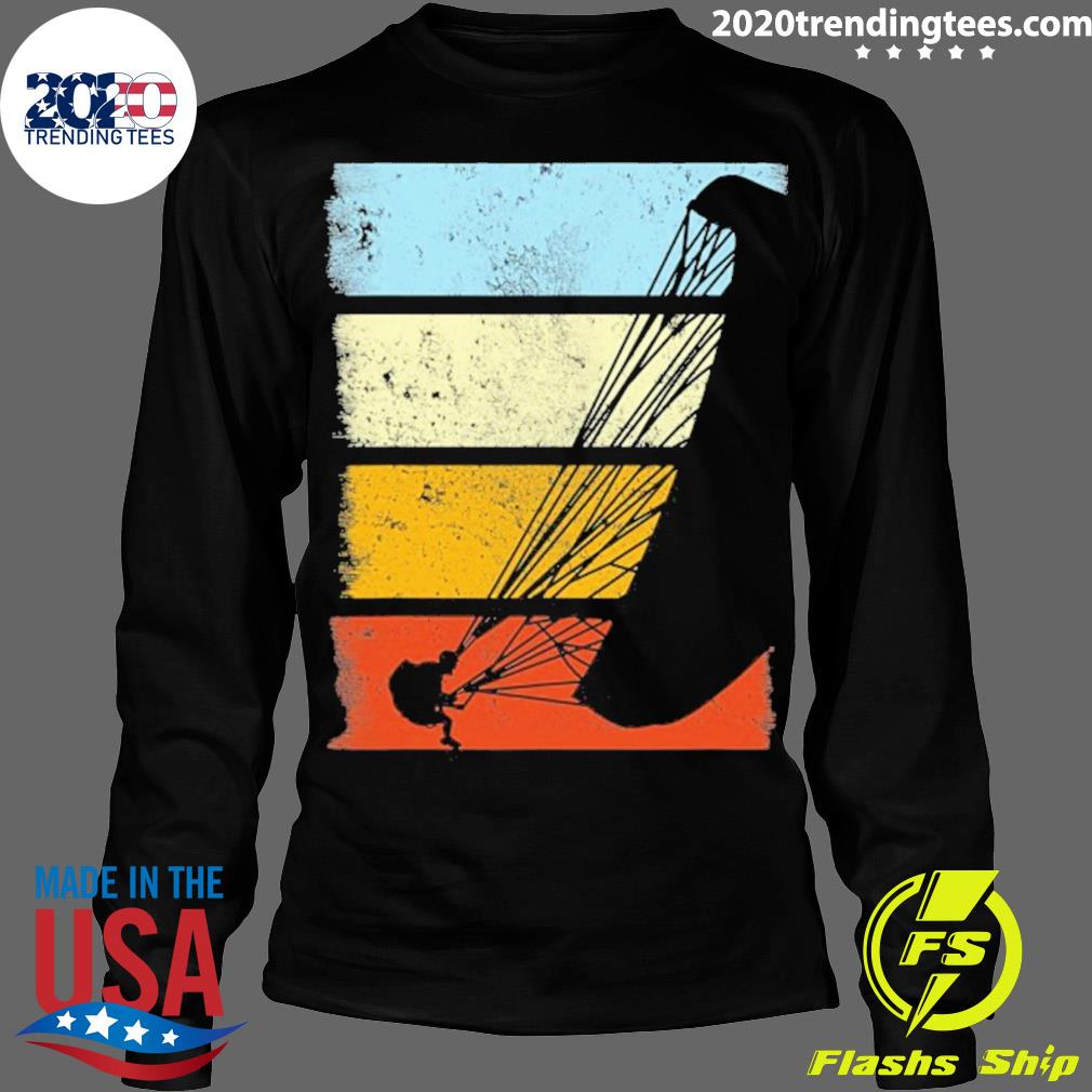 Official paragliding Pilot Vintage Sunset - Adult & Kids T-Shirts, Sweatshirts & Hoodies apparel design preview 4