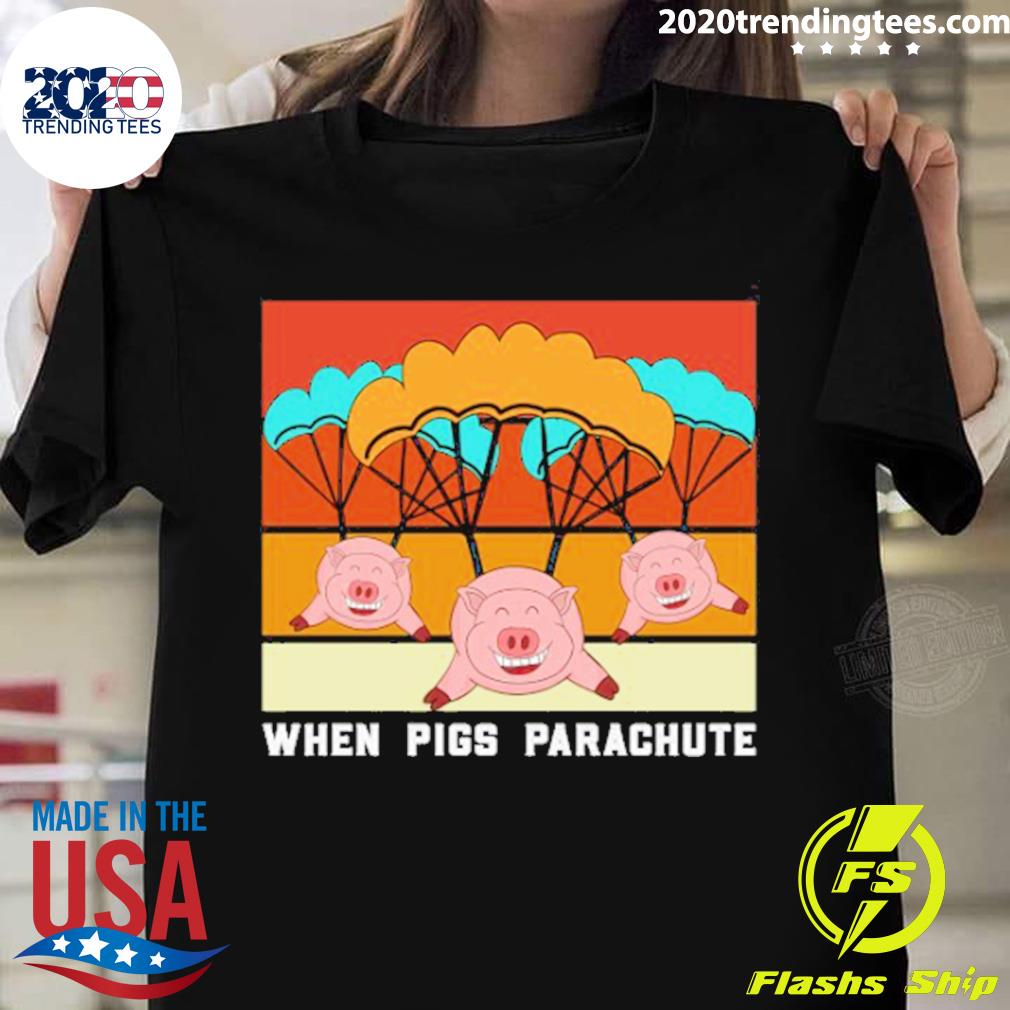 Official paragliding When Pigs Parachute - Adult & Kids T-Shirts, Sweatshirts & Hoodies apparel design preview 1