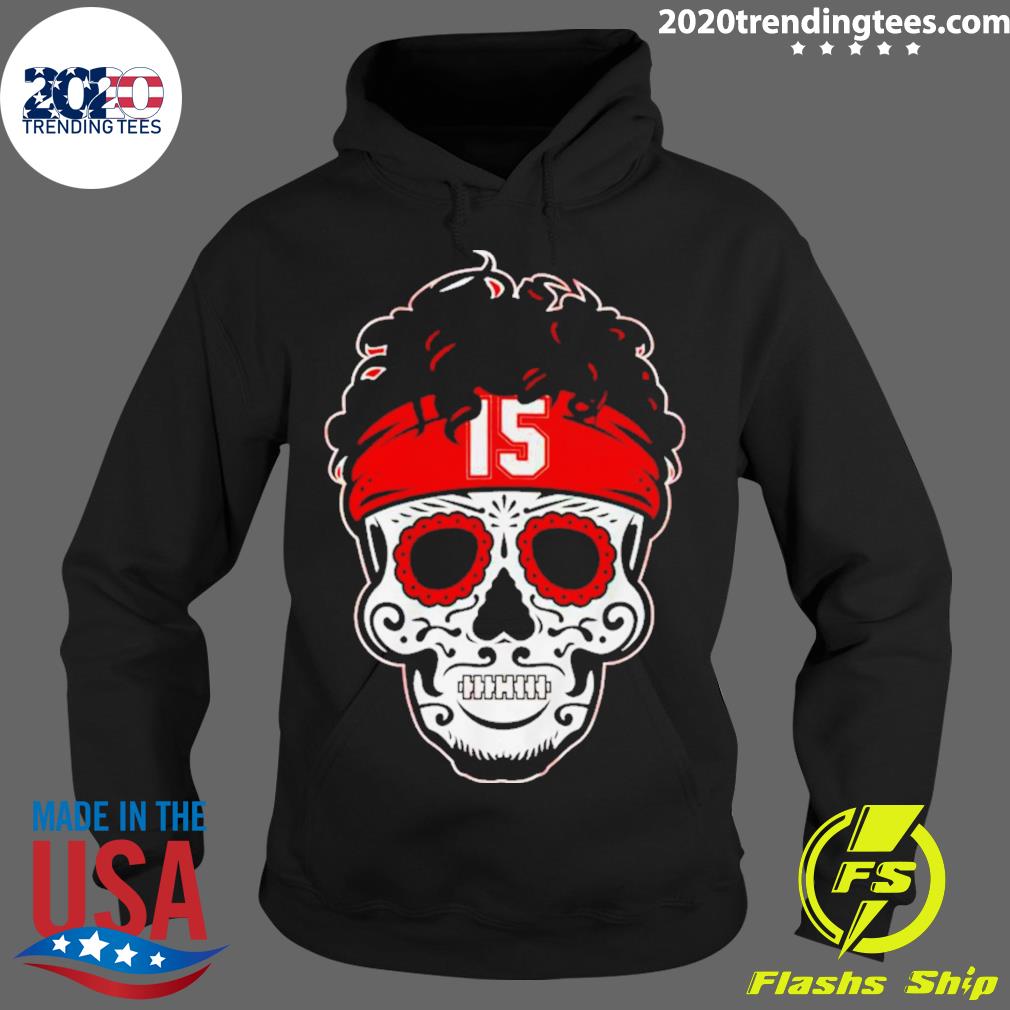Official patrick Mahomes Sugar Skull - Adult & Kids T-Shirts, Sweatshirts & Hoodies apparel design preview 2