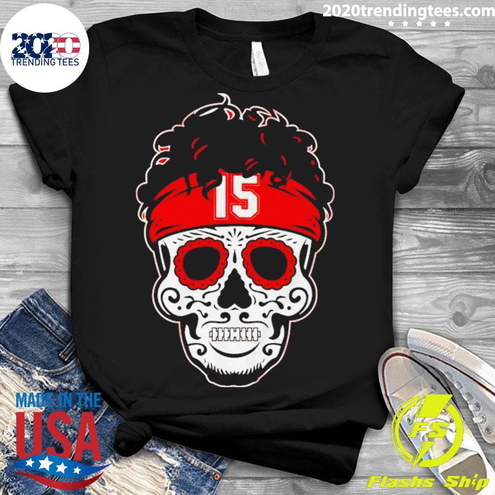 Official patrick Mahomes Sugar Skull - Adult & Kids T-Shirts, Sweatshirts & Hoodies apparel design preview 3