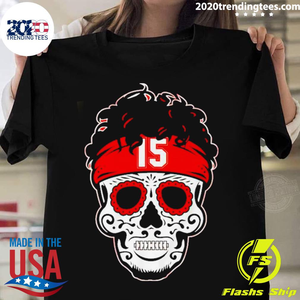 Official patrick Mahomes Sugar Skull - Adult & Kids T-Shirts, Sweatshirts & Hoodies apparel design preview 1