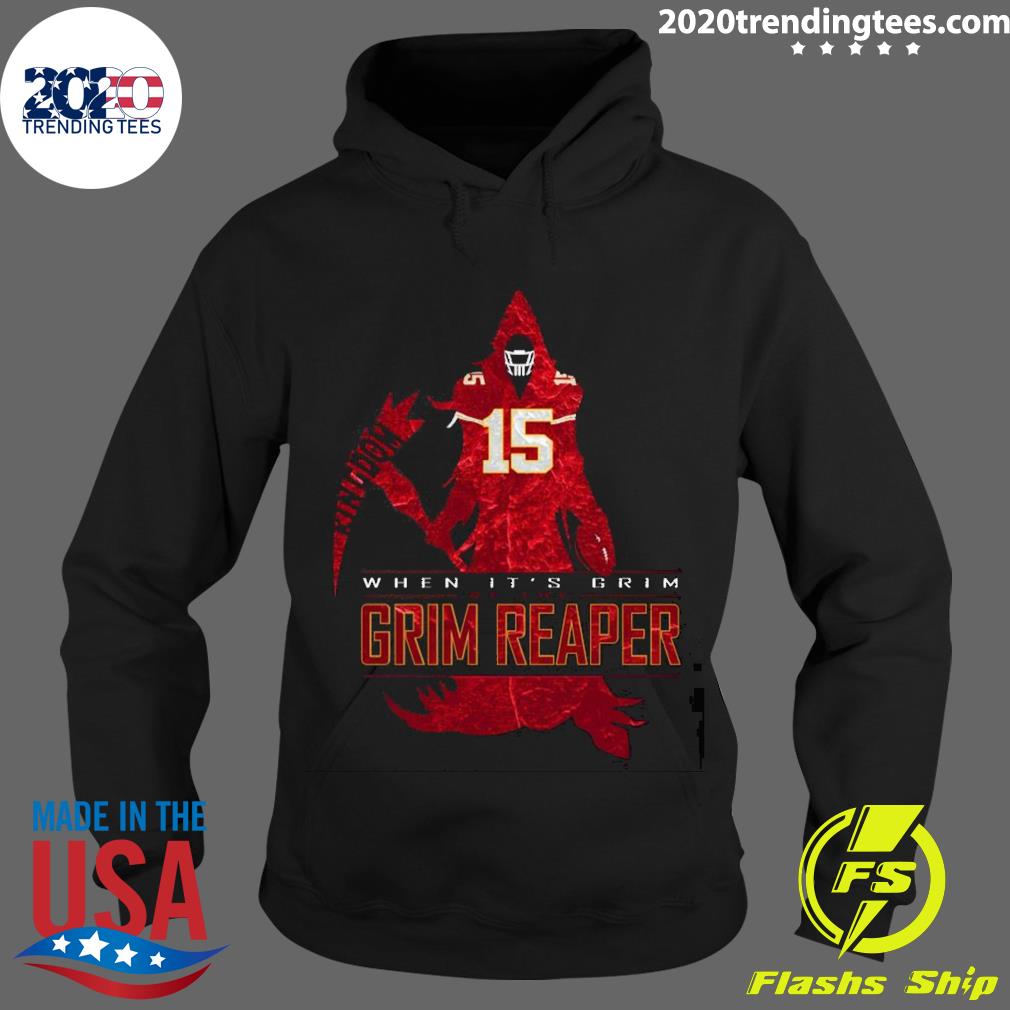 Official patrick Mahomes When It's Grim Reaper - Adult & Kids T-Shirts, Sweatshirts & Hoodies apparel design preview 2
