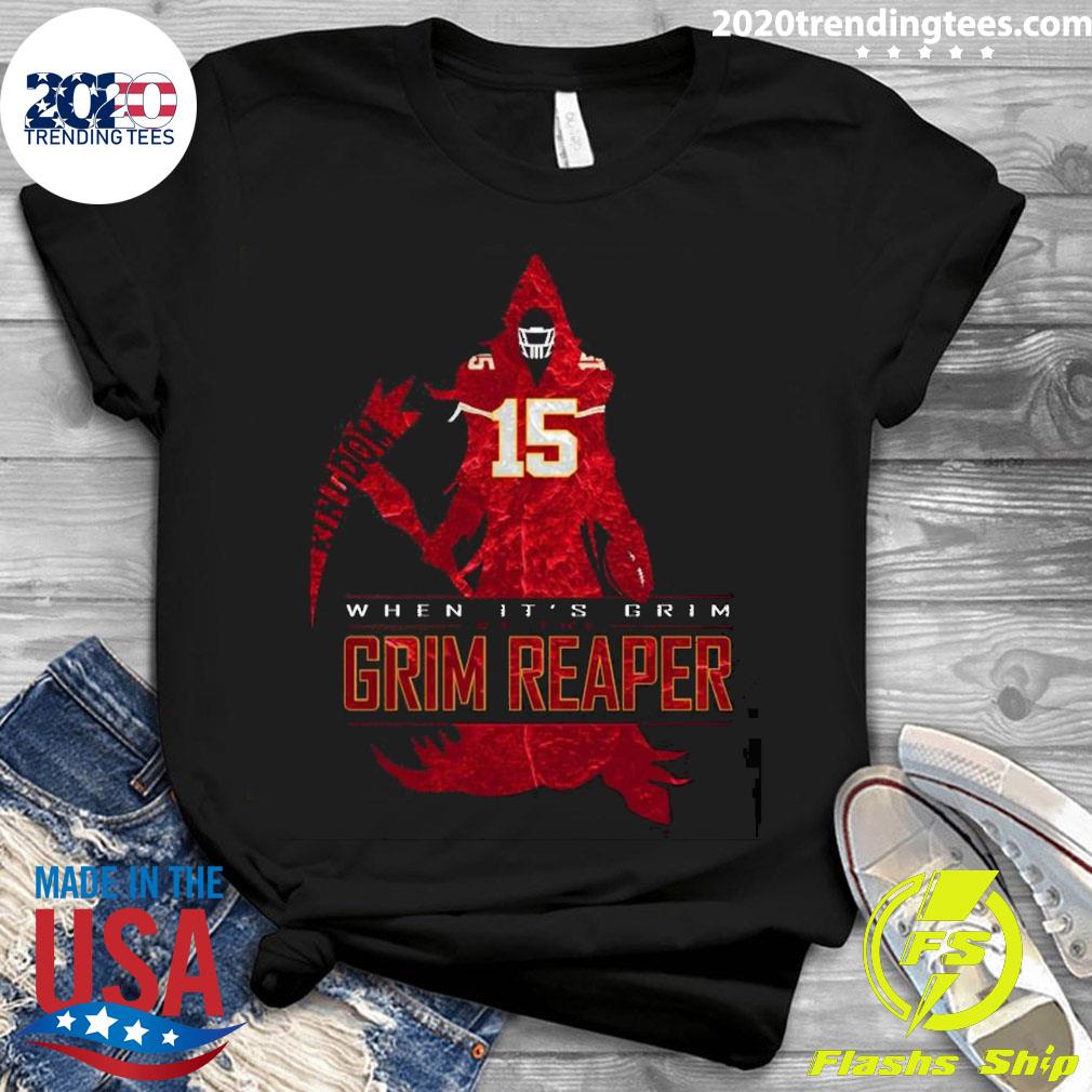 Official patrick Mahomes When It's Grim Reaper - Adult & Kids T-Shirts, Sweatshirts & Hoodies apparel design preview 3