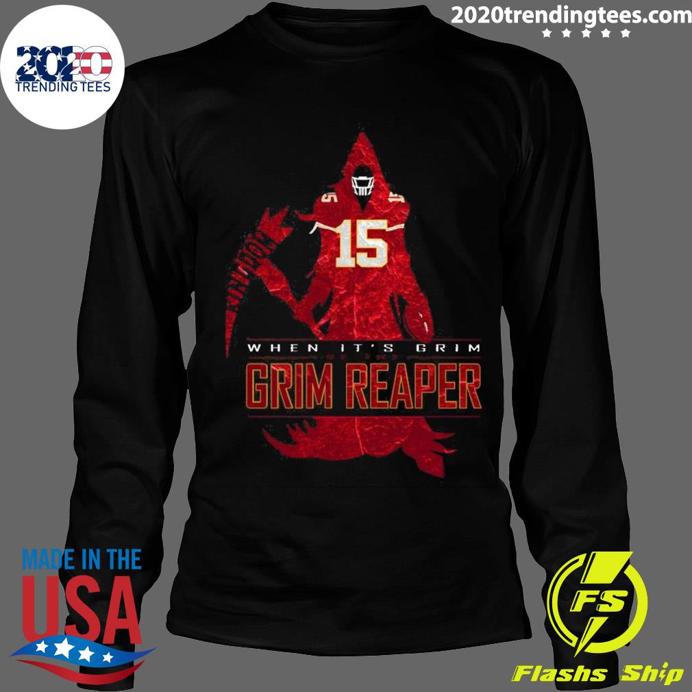 Official patrick Mahomes When It's Grim Reaper - Adult & Kids T-Shirts, Sweatshirts & Hoodies apparel design preview 4