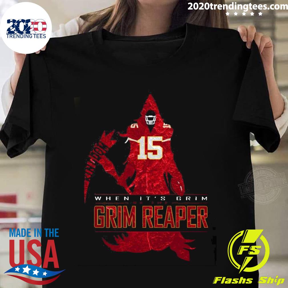 Official patrick Mahomes When It's Grim Reaper - Adult & Kids T-Shirts, Sweatshirts & Hoodies apparel design preview 1