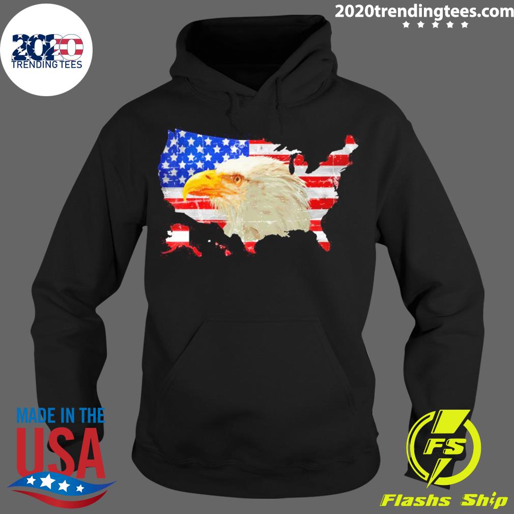 Official patriotic Eagle 4th of July USA American Map - Adult & Kids T-Shirts, Sweatshirts & Hoodies apparel design preview 2