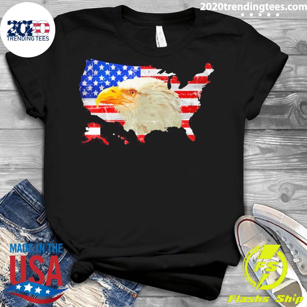 Official patriotic Eagle 4th of July USA American Map - Adult & Kids T-Shirts, Sweatshirts & Hoodies apparel design preview 3