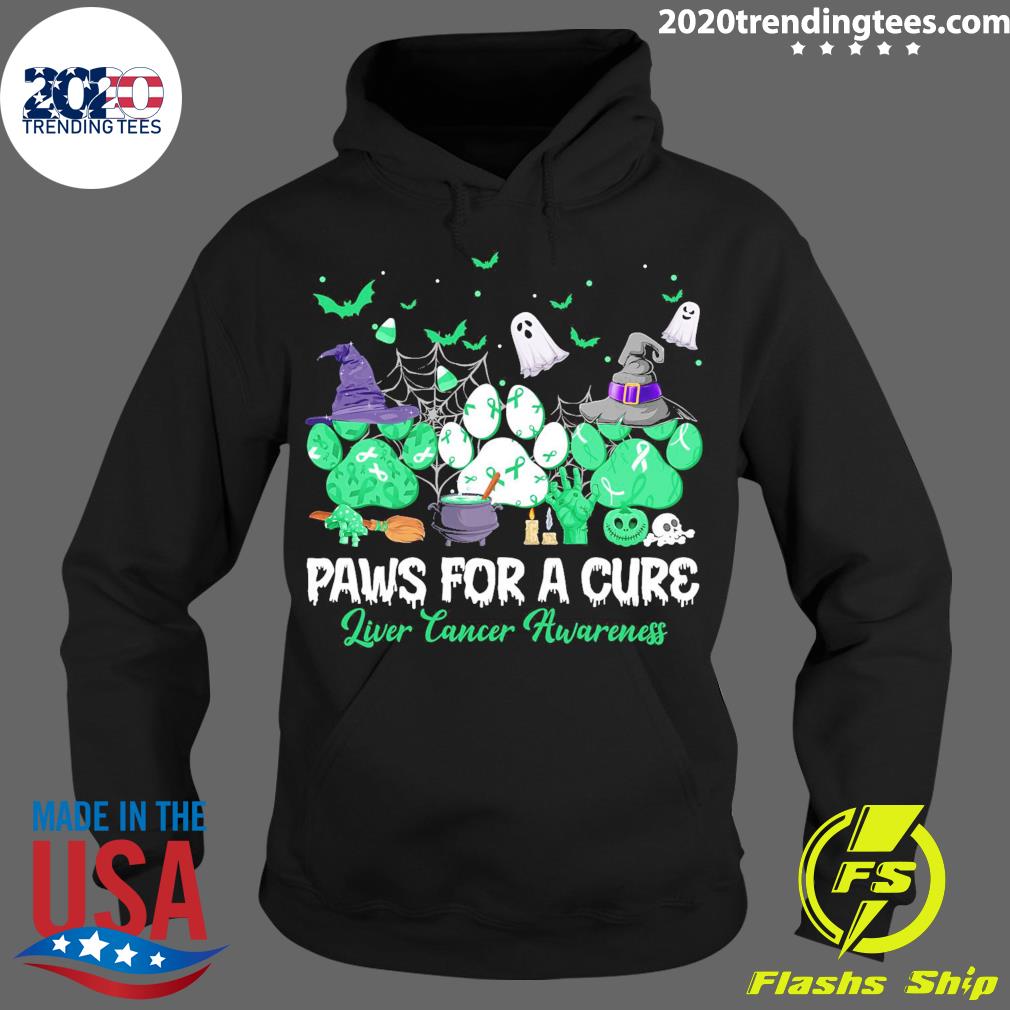 Official paws For A Cure Liver Cancer Awareness - Adult & Kids T-Shirts, Sweatshirts & Hoodies apparel design preview 2
