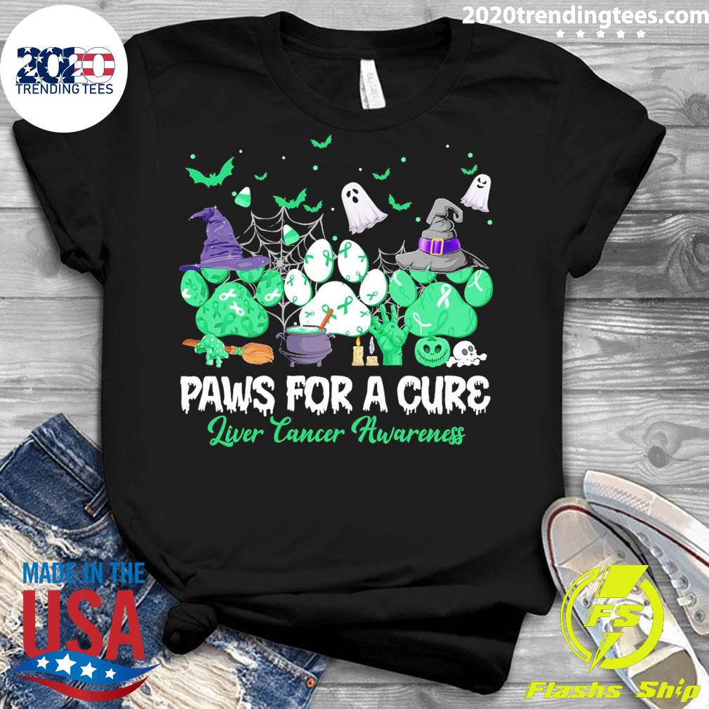 Official paws For A Cure Liver Cancer Awareness - Adult & Kids T-Shirts, Sweatshirts & Hoodies apparel design preview 3