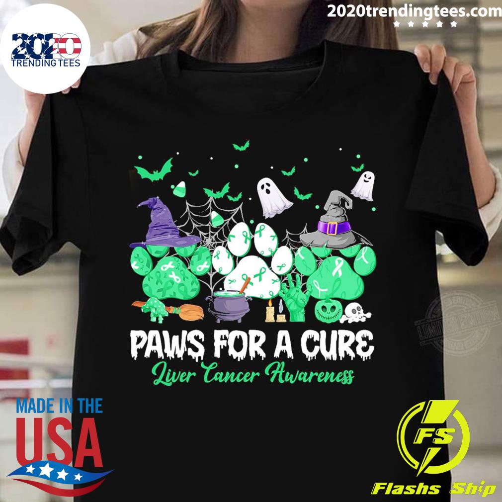 Official paws For A Cure Liver Cancer Awareness - Adult & Kids T-Shirts, Sweatshirts & Hoodies apparel design preview 1