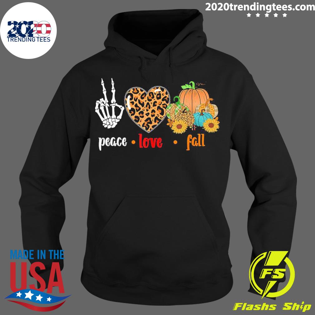 Official peace Love Fall Leopard Pumpkin Halloween - Adult & Kids T-Shirts, Sweatshirts & Hoodies apparel design preview 2