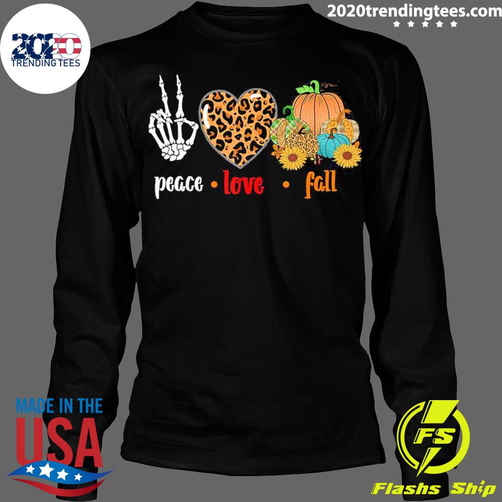 Official peace Love Fall Leopard Pumpkin Halloween - Adult & Kids T-Shirts, Sweatshirts & Hoodies apparel design preview 4