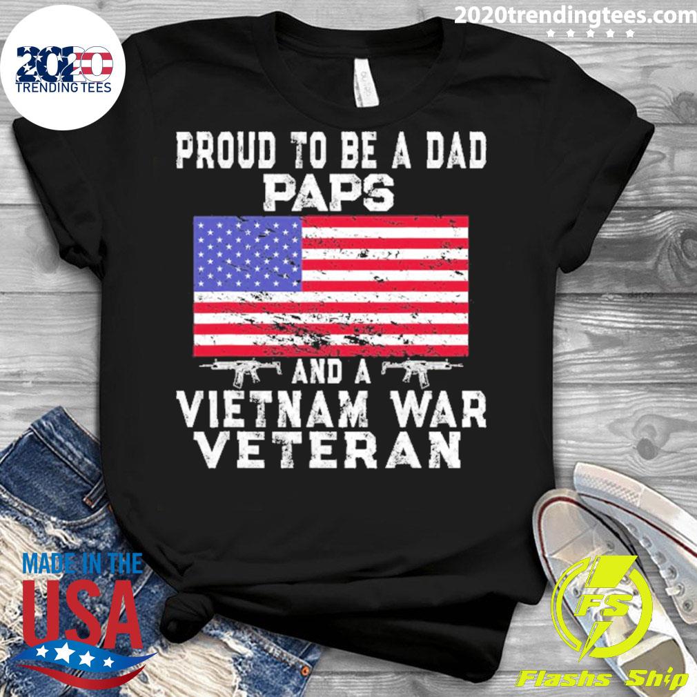 Official proud Dad Paps Vietnam Veteran Retro Us Flag - Adult & Kids T-Shirts, Sweatshirts & Hoodies apparel design preview 3