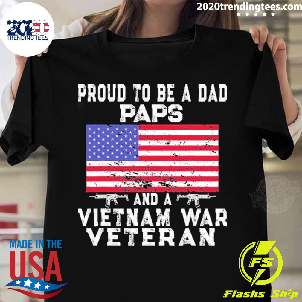 Official proud Dad Paps Vietnam Veteran Retro Us Flag - Adult & Kids T-Shirts, Sweatshirts & Hoodies apparel design preview 1