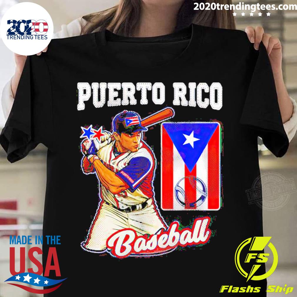 Official puerto Rico Baseball Pr Boricua Player - Adult & Kids T-Shirts, Sweatshirts & Hoodies apparel design preview 1
