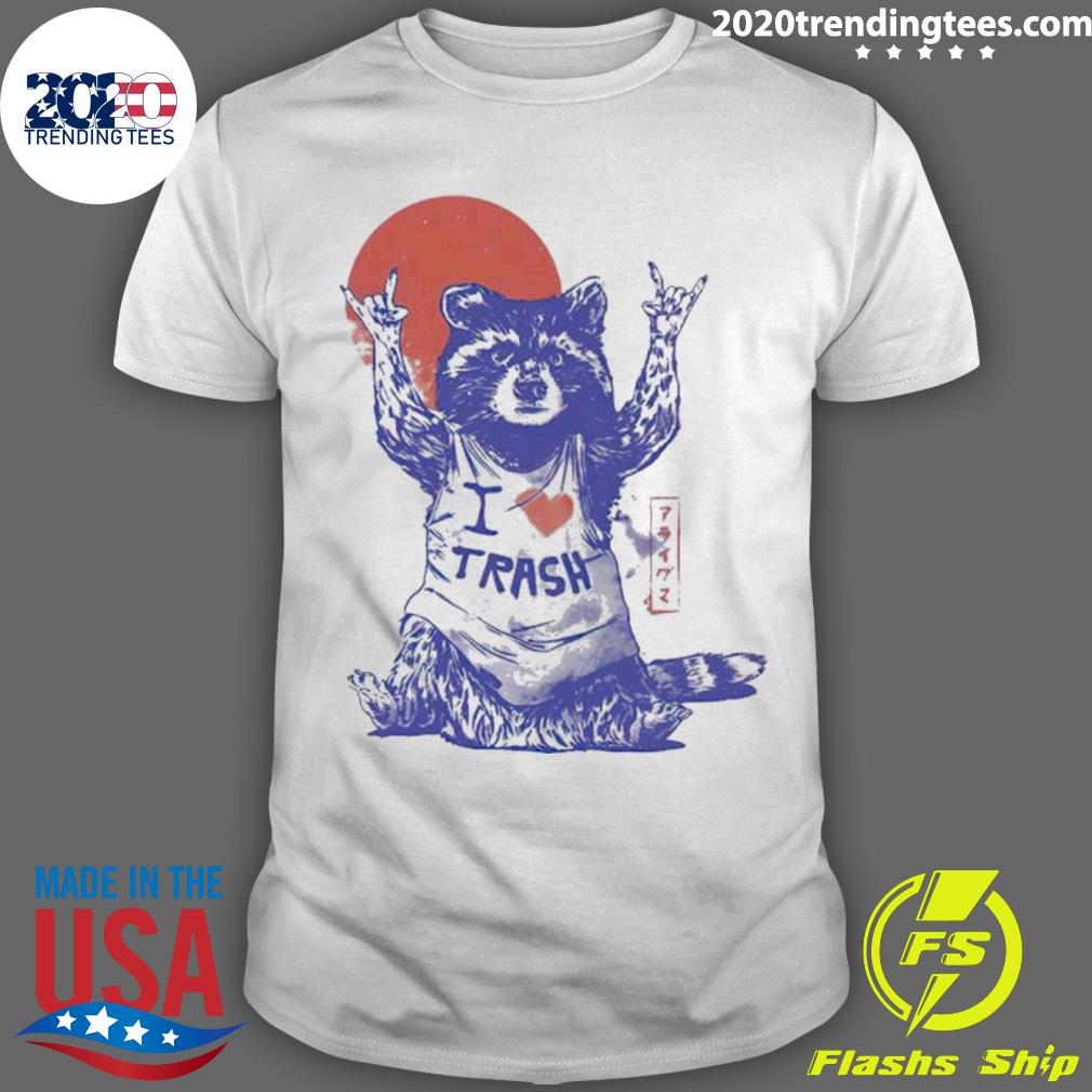 Official raccoon I Love Trash - Adult & Kids T-Shirts, Sweatshirts & Hoodies apparel design preview 1