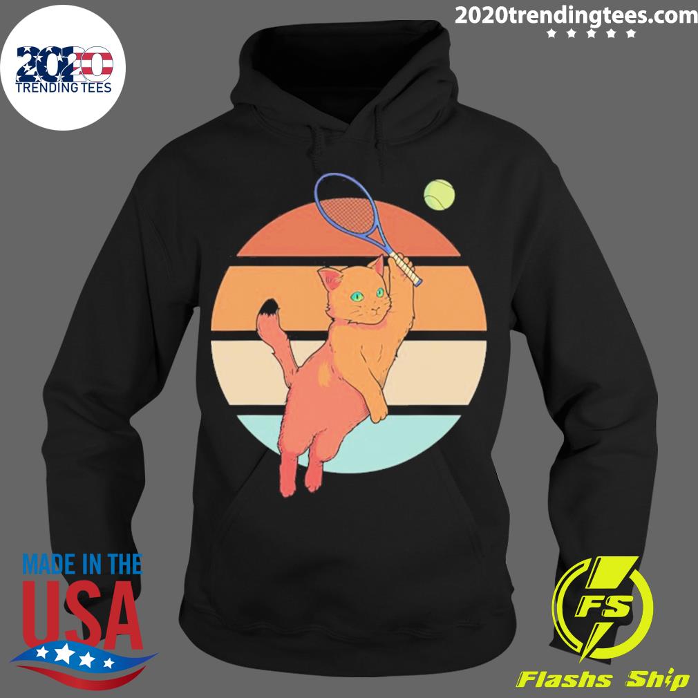 Official racket Cat Playing Tennis - Adult & Kids T-Shirts, Sweatshirts & Hoodies apparel design preview 2