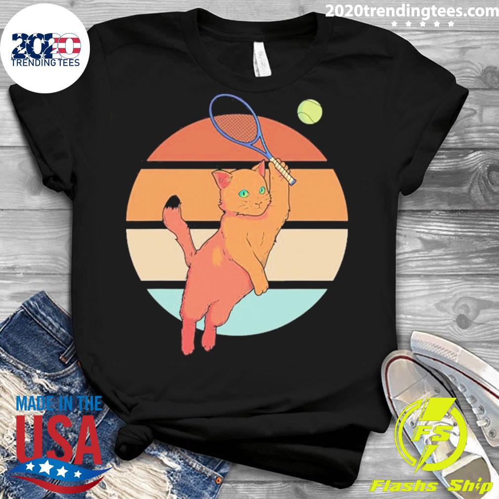 Official racket Cat Playing Tennis - Adult & Kids T-Shirts, Sweatshirts & Hoodies apparel design preview 3