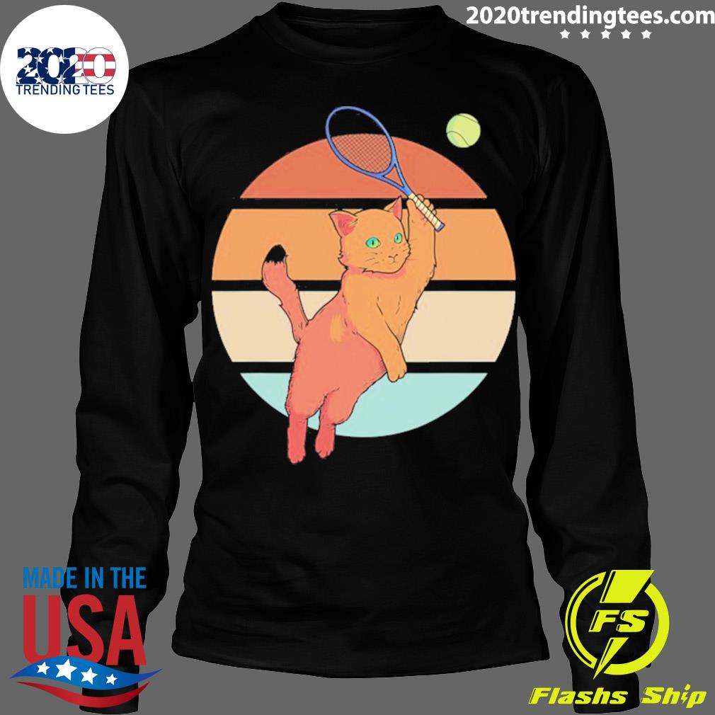 Official racket Cat Playing Tennis - Adult & Kids T-Shirts, Sweatshirts & Hoodies apparel design preview 4