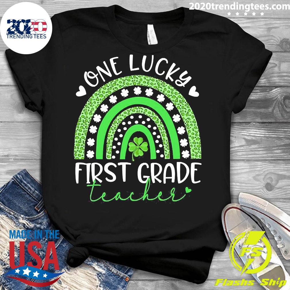 Official Rainbow One Lucky First Grade Teacher St - Adult & Kids T-Shirts, Sweatshirts & Hoodies apparel design preview 3