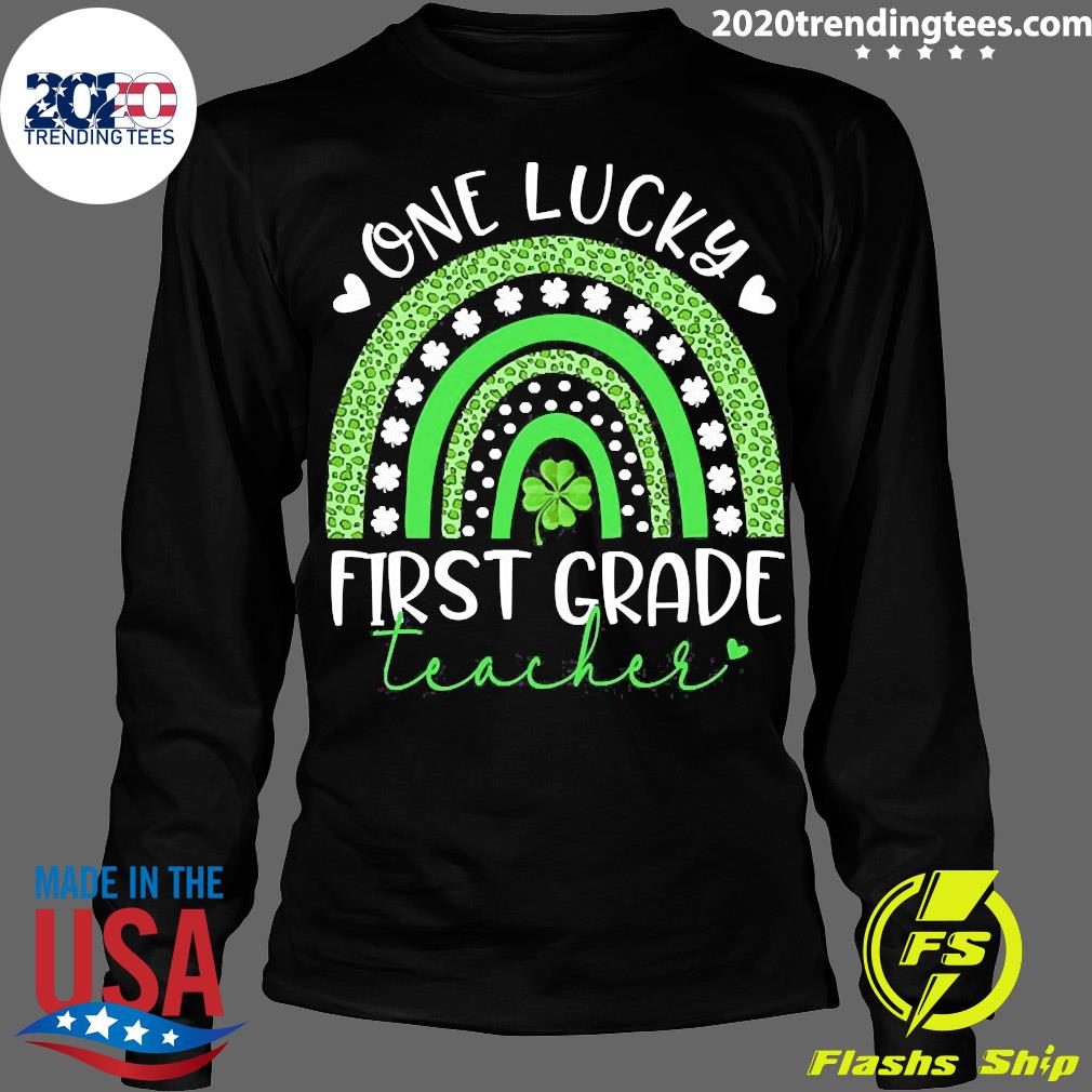 Official Rainbow One Lucky First Grade Teacher St - Adult & Kids T-Shirts, Sweatshirts & Hoodies apparel design preview 4