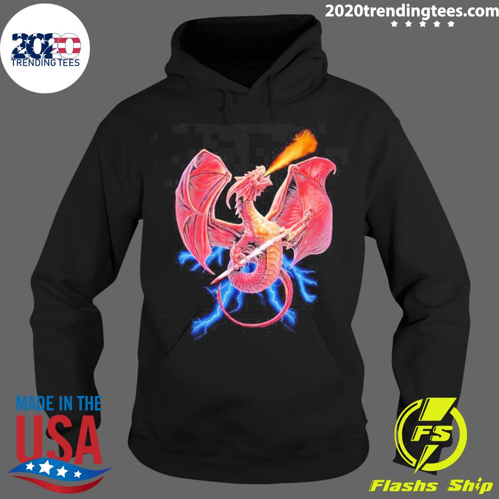 Official red Dragon Holding Sword - Adult & Kids T-Shirts, Sweatshirts & Hoodies apparel design preview 2