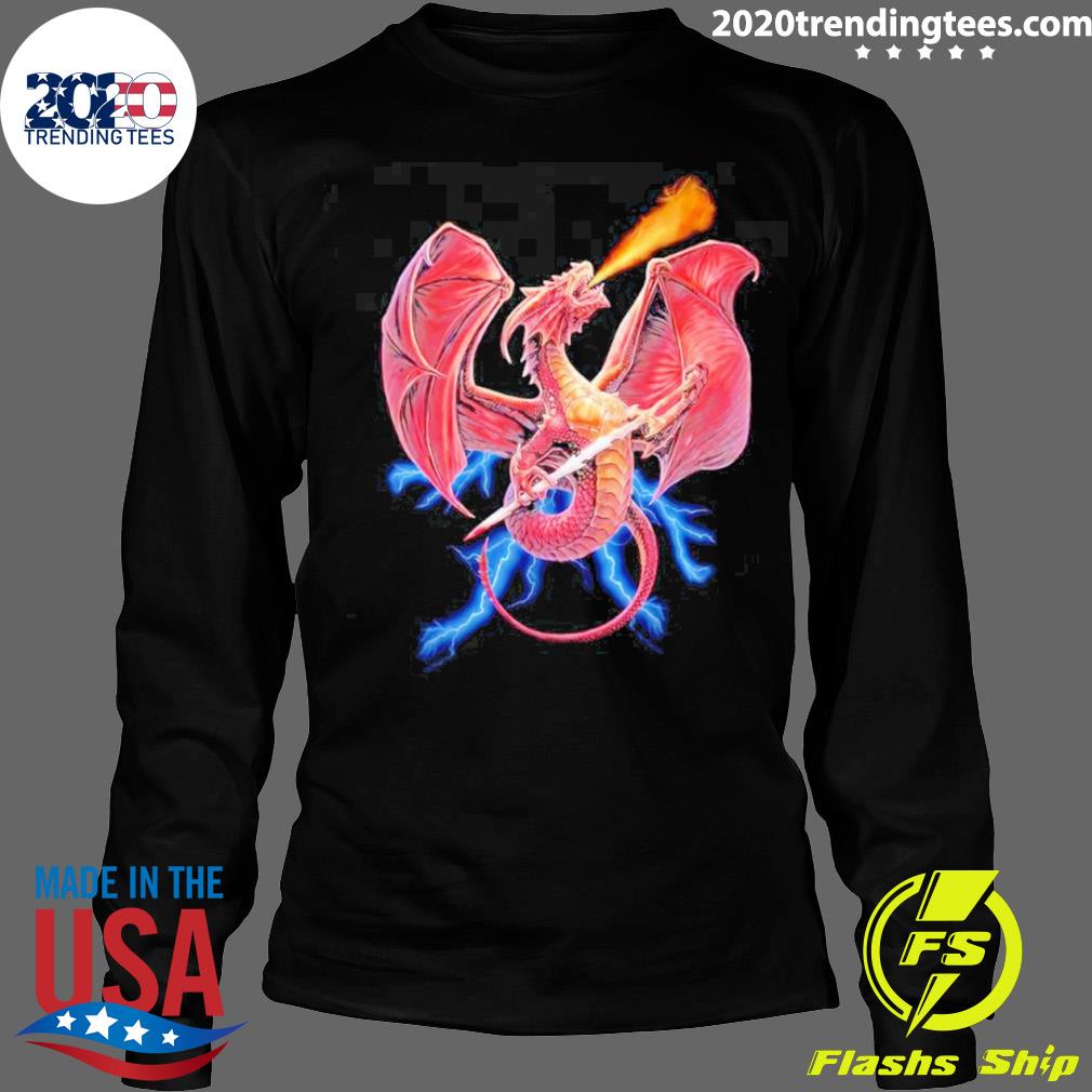 Official red Dragon Holding Sword - Adult & Kids T-Shirts, Sweatshirts & Hoodies apparel design preview 4