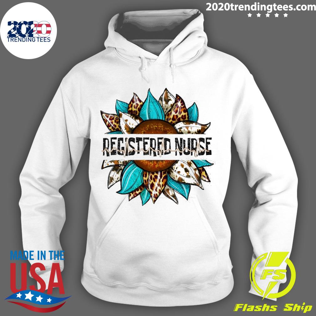 Official registered Nurse Leopard Sunflower - Adult & Kids T-Shirts, Sweatshirts & Hoodies apparel design preview 2