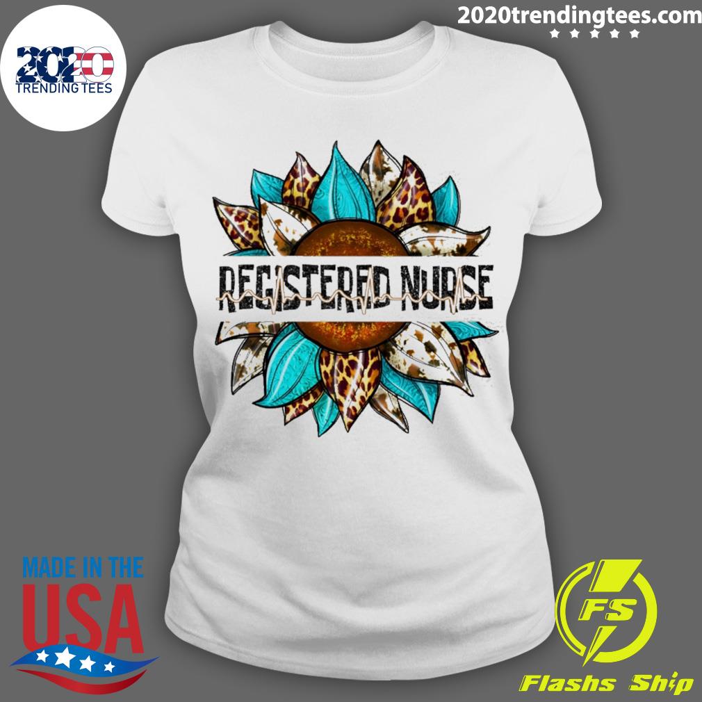 Official registered Nurse Leopard Sunflower - Adult & Kids T-Shirts, Sweatshirts & Hoodies apparel design preview 3
