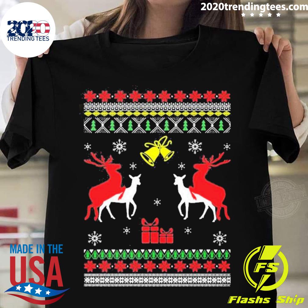 Official reindeer Humping Fuck Funny Ugly Christmas - Adult & Kids T-Shirts, Sweatshirts & Hoodies apparel design preview 1