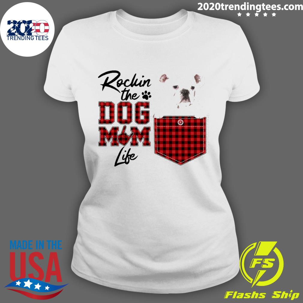 Official rockin' The Dog Mom Life White English - Adult & Kids T-Shirts, Sweatshirts & Hoodies apparel design preview 3