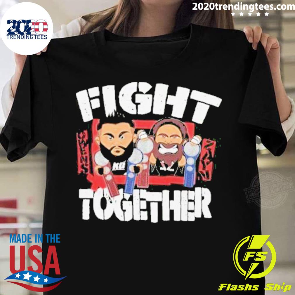 Official sami Zayn Vs Kevin Owens Fight Together 2023 - Adult & Kids T-Shirts, Sweatshirts & Hoodies apparel design preview 1