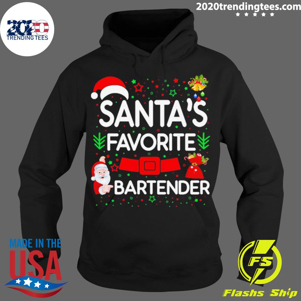 Official santa's Favorite With Bartender - Adult & Kids T-Shirts, Sweatshirts & Hoodies apparel design preview 2