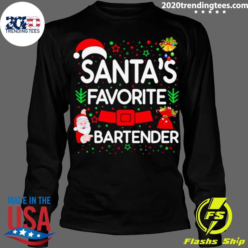 Official santa's Favorite With Bartender - Adult & Kids T-Shirts, Sweatshirts & Hoodies apparel design preview 4