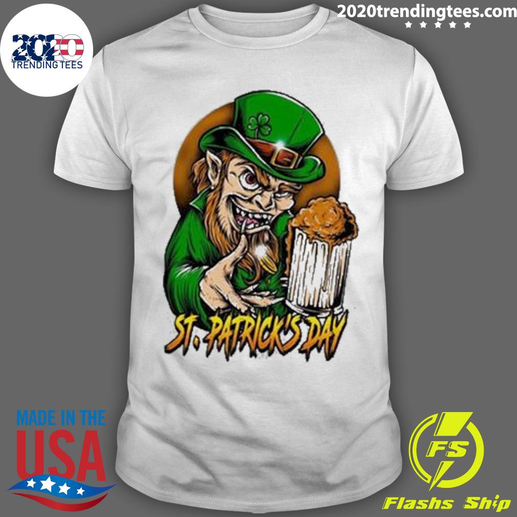 Official scary Leprechaun Horror Mens St Patricks Day - Adult & Kids T-Shirts, Sweatshirts & Hoodies apparel design preview 1
