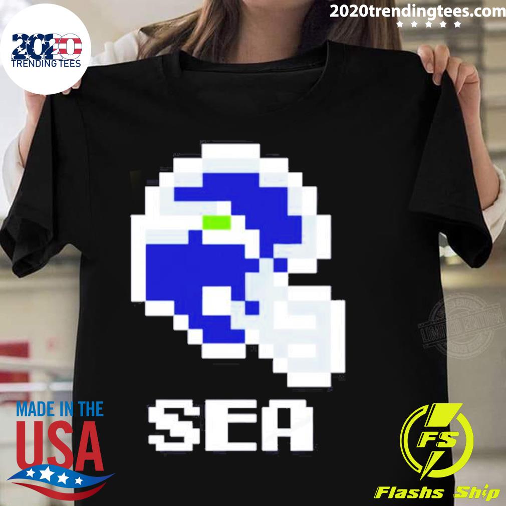 Official seahawks Helmet Pixel - Adult & Kids T-Shirts, Sweatshirts & Hoodies apparel design preview 1