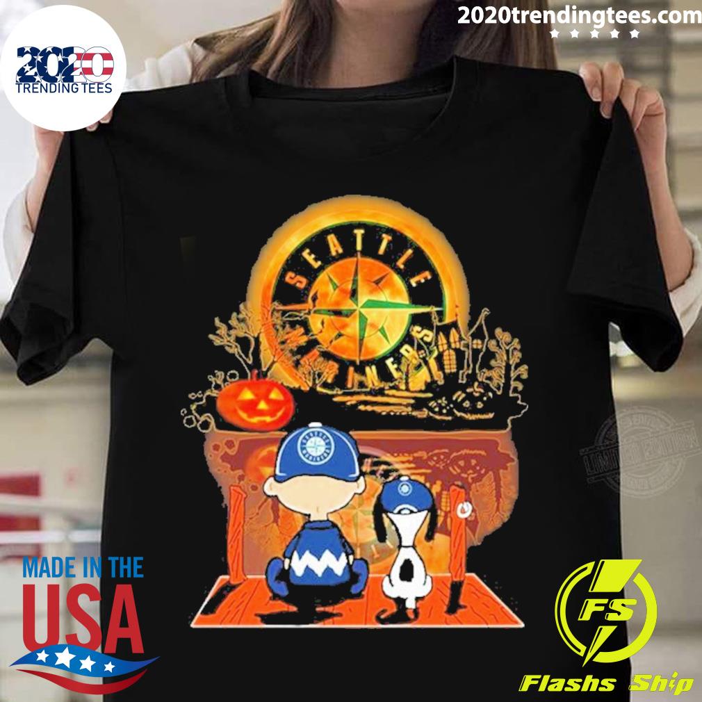 Official seattle Mariners Peanuts Snoopy and Charlie - Adult & Kids T-Shirts, Sweatshirts & Hoodies apparel design preview 1