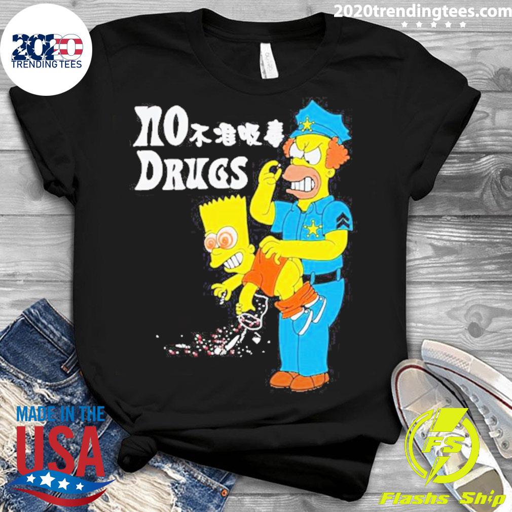Official simpson No Drugs - Adult & Kids T-Shirts, Sweatshirts & Hoodies apparel design preview 3