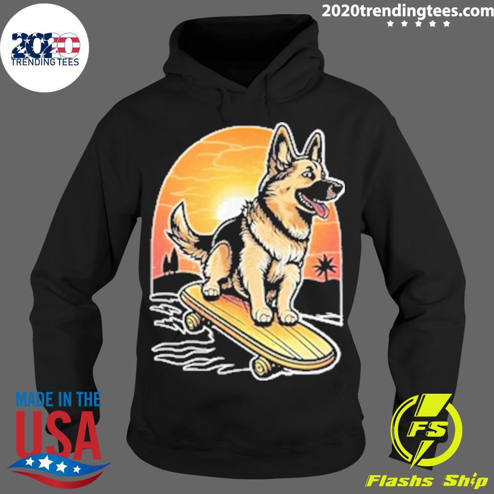 Official skateboarding German Shepherd - Adult & Kids T-Shirts, Sweatshirts & Hoodies apparel design preview 2