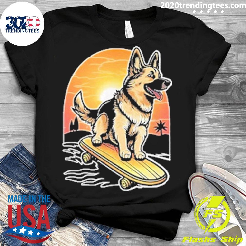 Official skateboarding German Shepherd - Adult & Kids T-Shirts, Sweatshirts & Hoodies apparel design preview 3