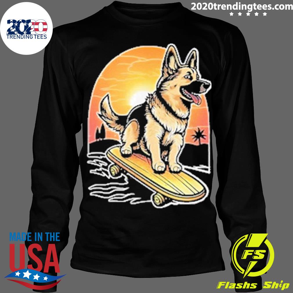 Official skateboarding German Shepherd - Adult & Kids T-Shirts, Sweatshirts & Hoodies apparel design preview 4