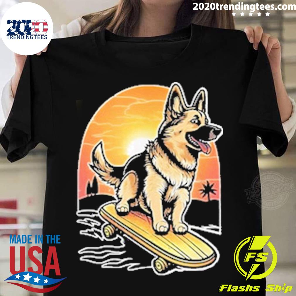Official skateboarding German Shepherd - Adult & Kids T-Shirts, Sweatshirts & Hoodies apparel design preview 1