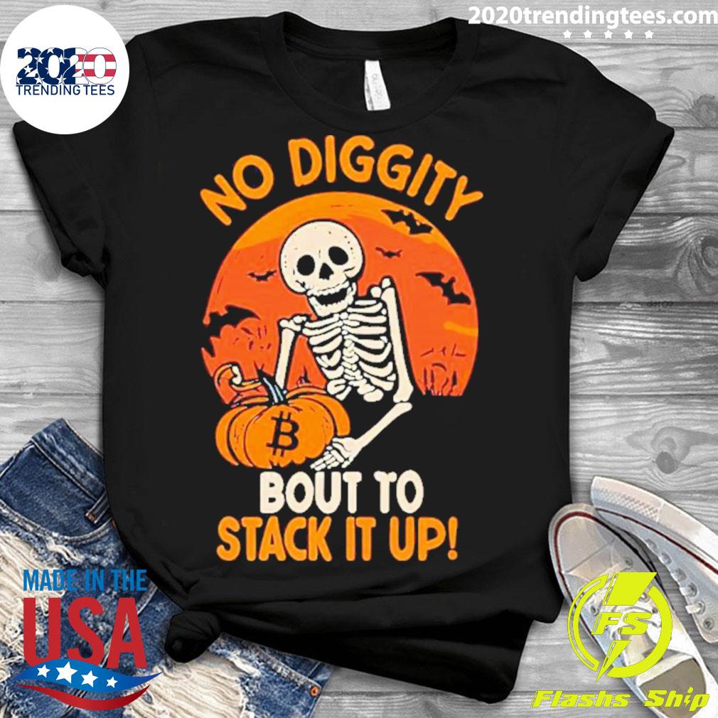 Official skeleton Pumpkin Bitcoin No Diggity Bout To - Adult & Kids T-Shirts, Sweatshirts & Hoodies apparel design preview 3