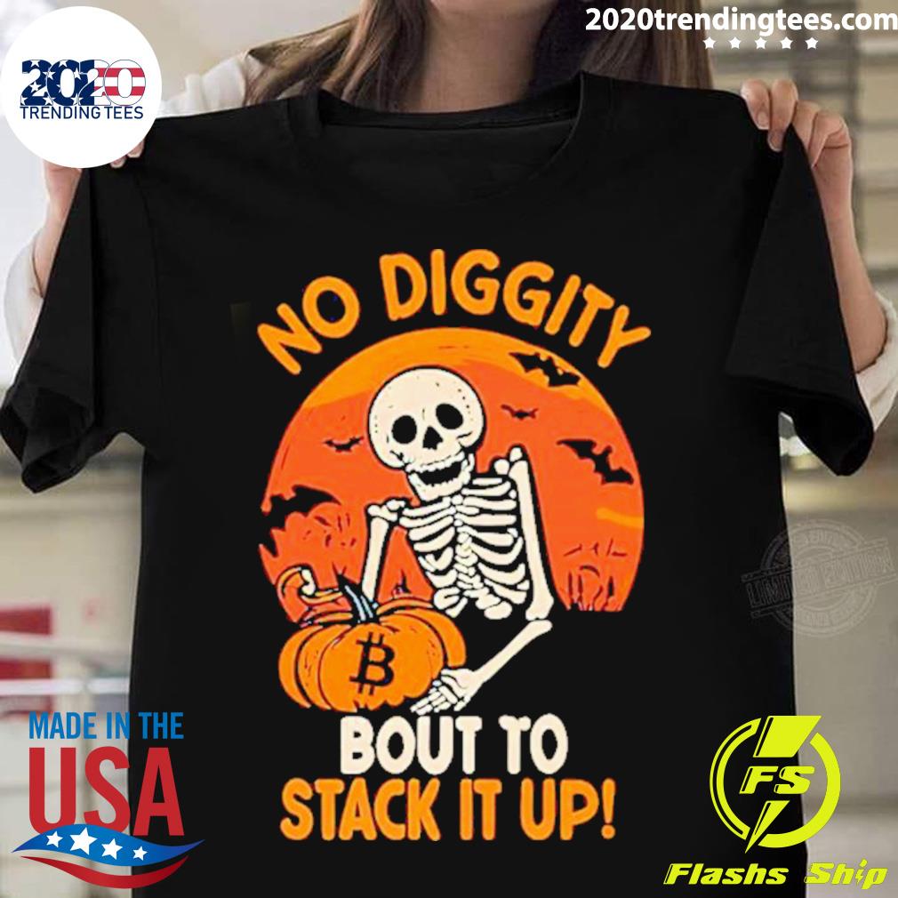 Official skeleton Pumpkin Bitcoin No Diggity Bout To - Adult & Kids T-Shirts, Sweatshirts & Hoodies apparel design preview 1