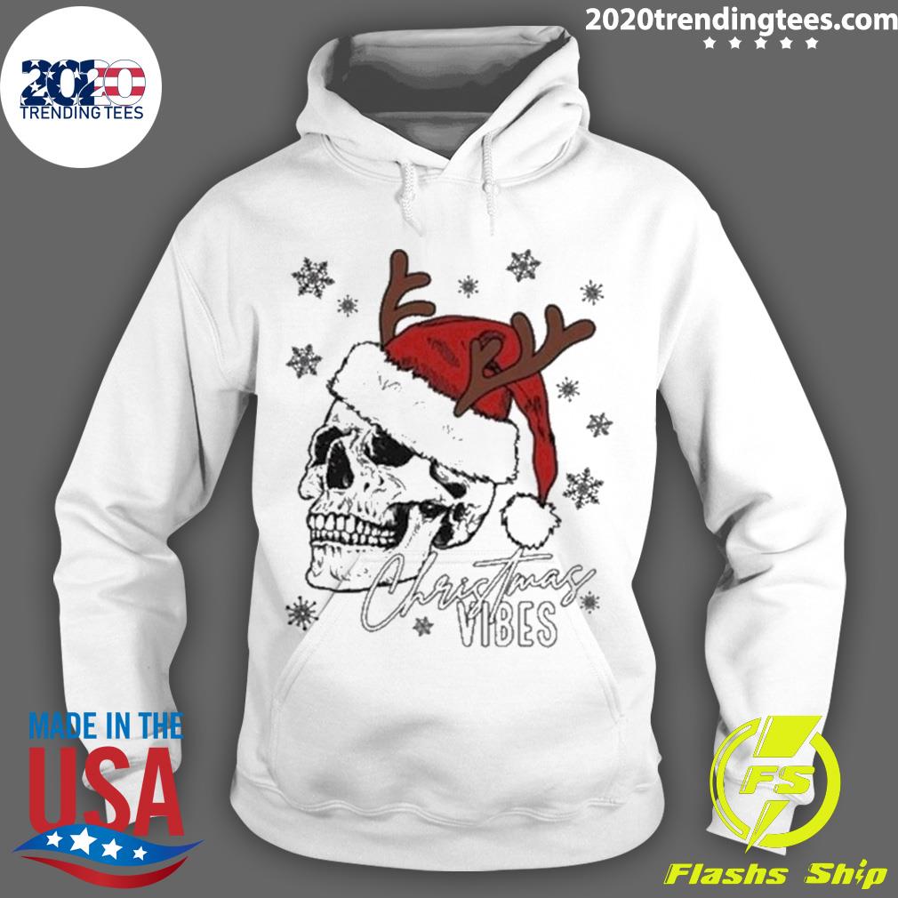 Official skull Christmas Vibes - Adult & Kids T-Shirts, Sweatshirts & Hoodies apparel design preview 2