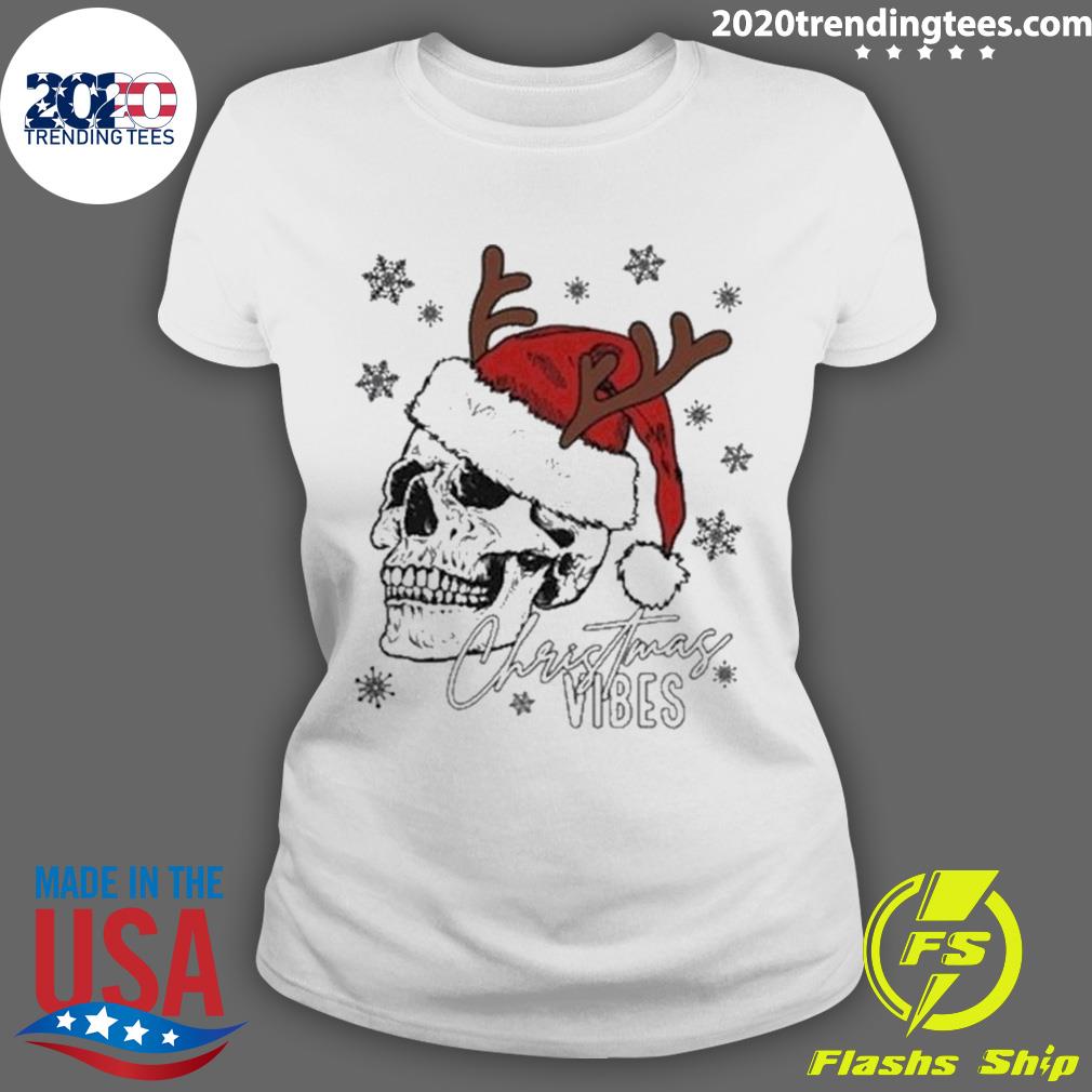 Official skull Christmas Vibes - Adult & Kids T-Shirts, Sweatshirts & Hoodies apparel design preview 3